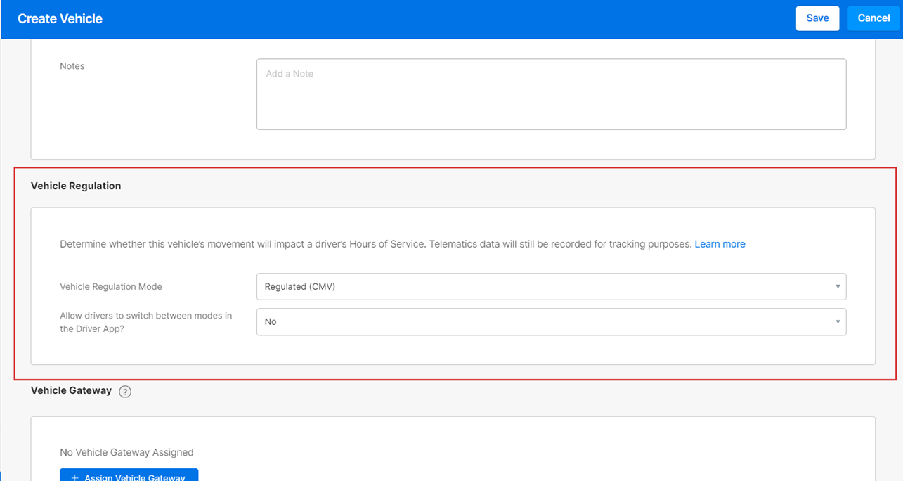 How to setup a Vehicle as Unregulated (Non-CMV) using Fleet Dashboard ...