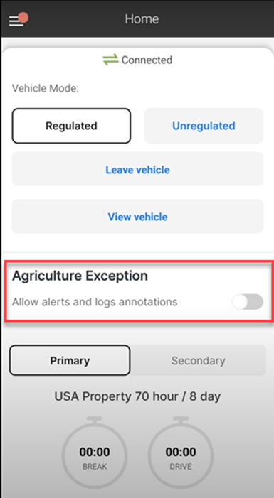 How to enable agricultural exception using the Driver App? – Motive ...