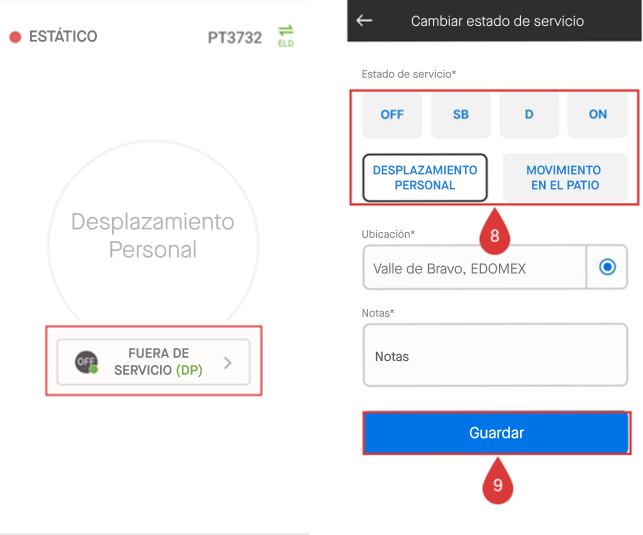 6 SC How to use Personal Conveyance from Driver App -  Enabling the Personal Conveyance mode - Step 9.png