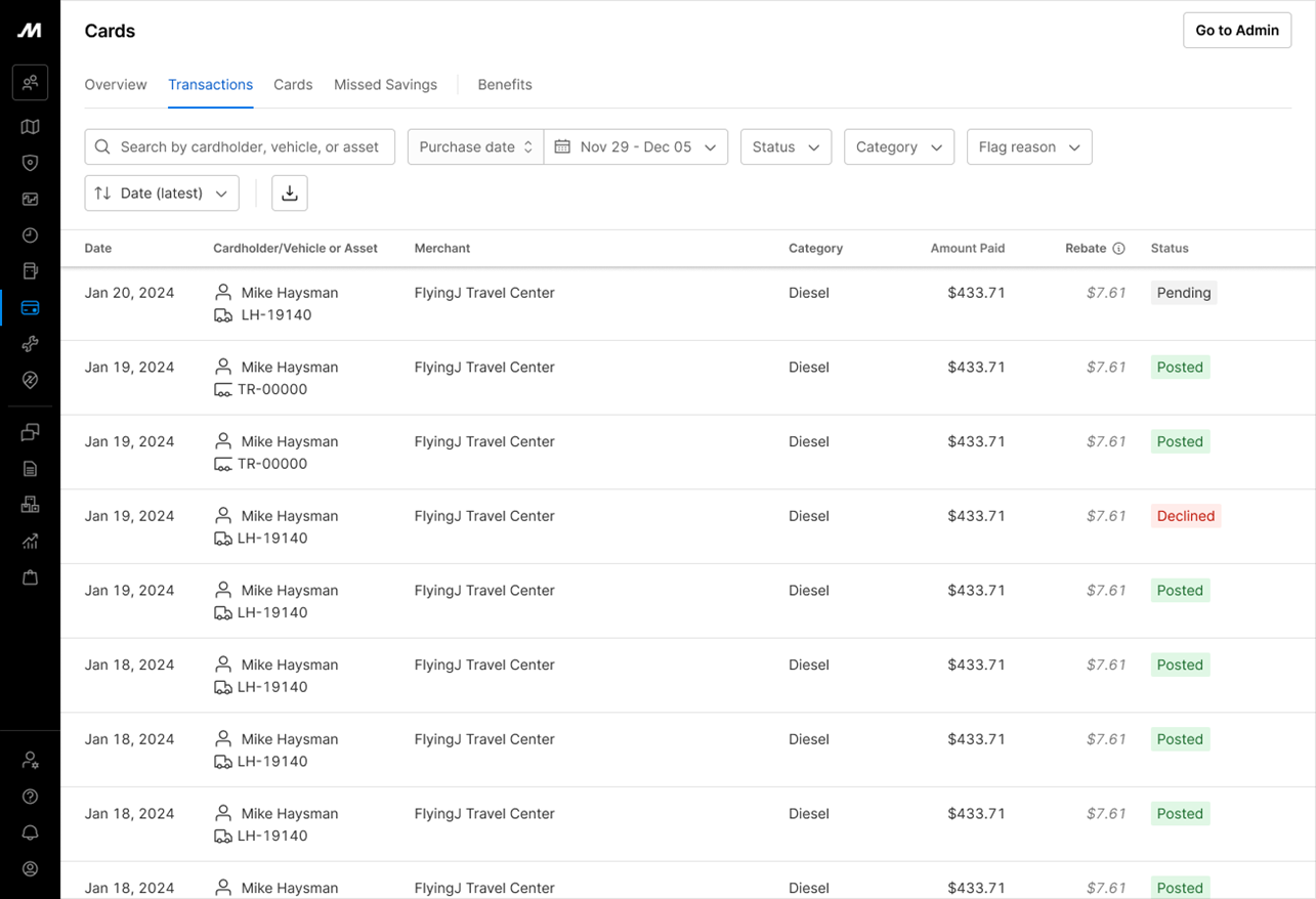 How can fleet manager change vehicle info or asset info associated with a transaction (2).png