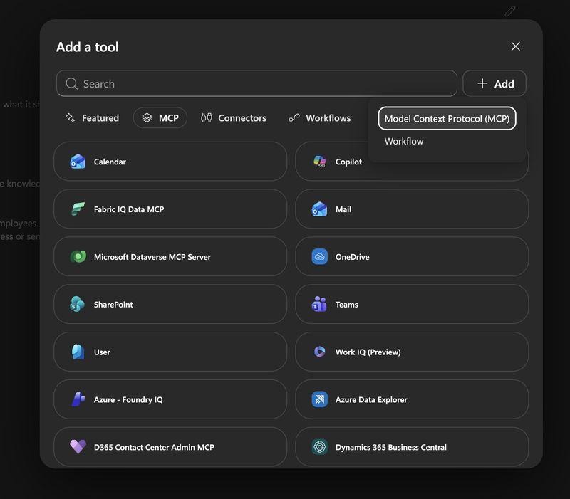 Add a tool dialog