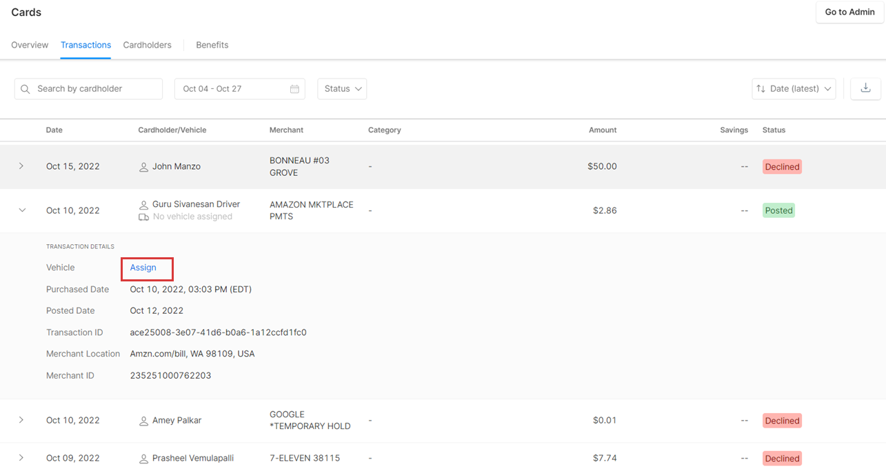 How to assign a Motive Card Transaction to a vehicle to generate Fuel ...