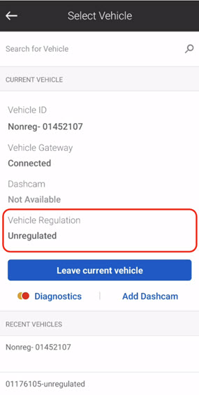 How to connect with an Unregulated (Non-CMV) Vehicle using Driver App ...